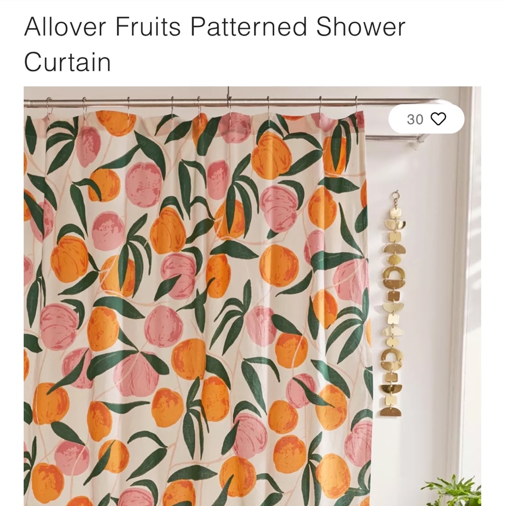 Urban Outfitters Allover Fruits Shower Curtain